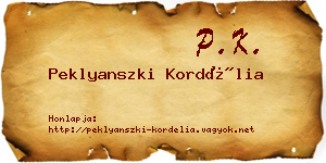 Peklyanszki Kordélia névjegykártya